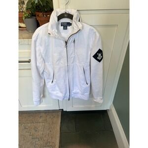 Ralph Lauren Mens White Jacket Sporty & Rich Iconic R&L Patch Sailing S